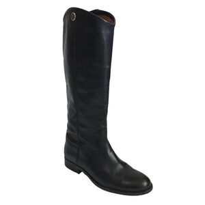 Frye Melissa Button 2 Black Leather Knee High Boots Riding Boots Size 7